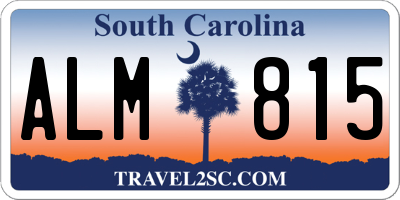 SC license plate ALM815