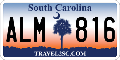 SC license plate ALM816