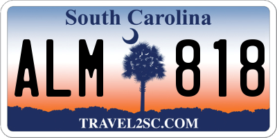 SC license plate ALM818