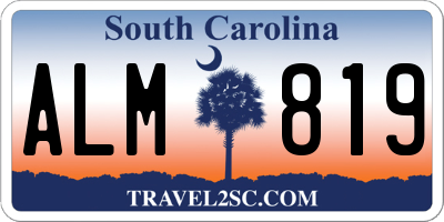 SC license plate ALM819