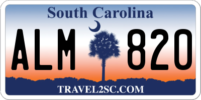 SC license plate ALM820
