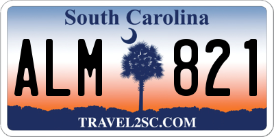 SC license plate ALM821