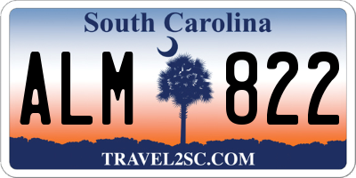 SC license plate ALM822