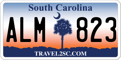 SC license plate ALM823