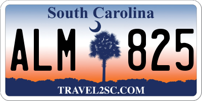 SC license plate ALM825