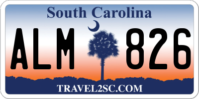 SC license plate ALM826
