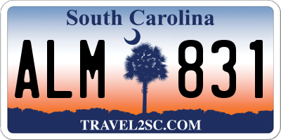 SC license plate ALM831