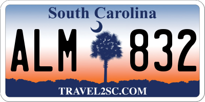 SC license plate ALM832