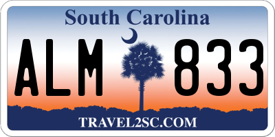SC license plate ALM833