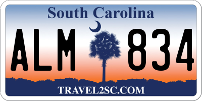 SC license plate ALM834