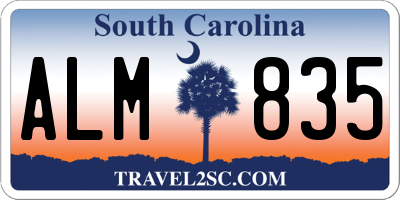 SC license plate ALM835