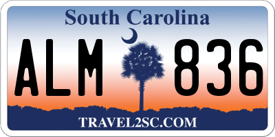 SC license plate ALM836