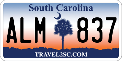 SC license plate ALM837