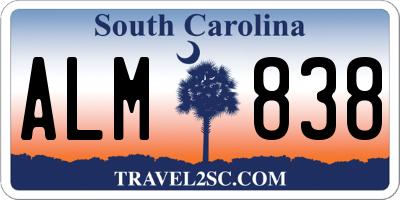 SC license plate ALM838