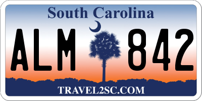 SC license plate ALM842