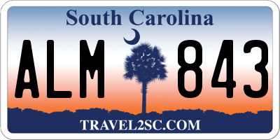 SC license plate ALM843