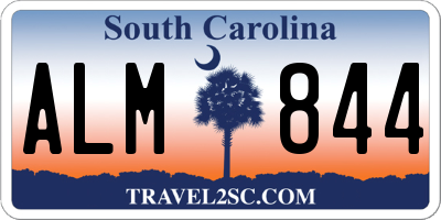 SC license plate ALM844