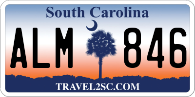 SC license plate ALM846