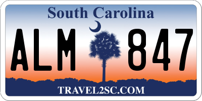 SC license plate ALM847