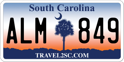 SC license plate ALM849