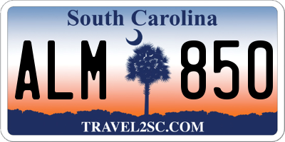 SC license plate ALM850