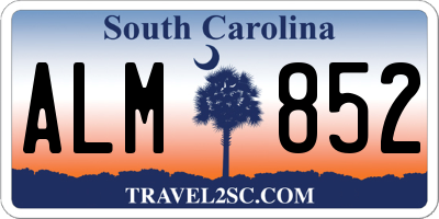 SC license plate ALM852