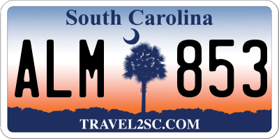 SC license plate ALM853