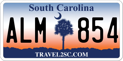 SC license plate ALM854