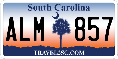 SC license plate ALM857