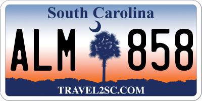 SC license plate ALM858