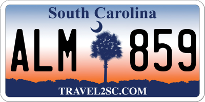 SC license plate ALM859