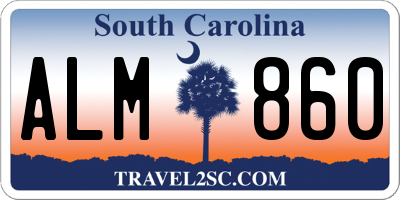 SC license plate ALM860