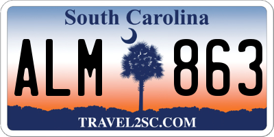 SC license plate ALM863