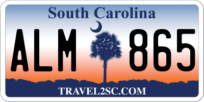 SC license plate ALM865
