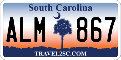 SC license plate ALM867