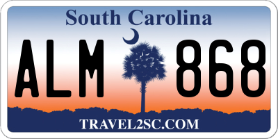 SC license plate ALM868