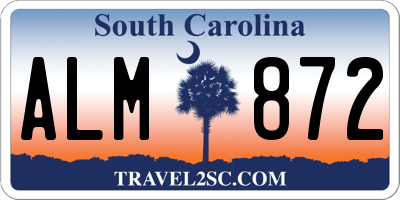 SC license plate ALM872
