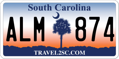 SC license plate ALM874