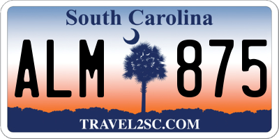 SC license plate ALM875