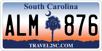 SC license plate ALM876