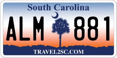 SC license plate ALM881