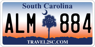 SC license plate ALM884