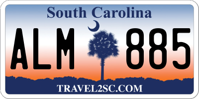 SC license plate ALM885