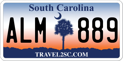 SC license plate ALM889