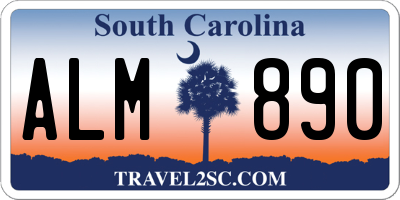 SC license plate ALM890