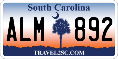 SC license plate ALM892