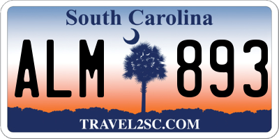 SC license plate ALM893