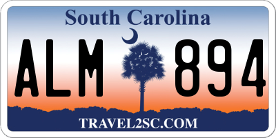 SC license plate ALM894