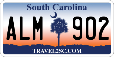 SC license plate ALM902