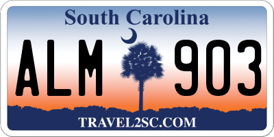 SC license plate ALM903